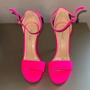 TOP Moda Women's Neon Pink Heels